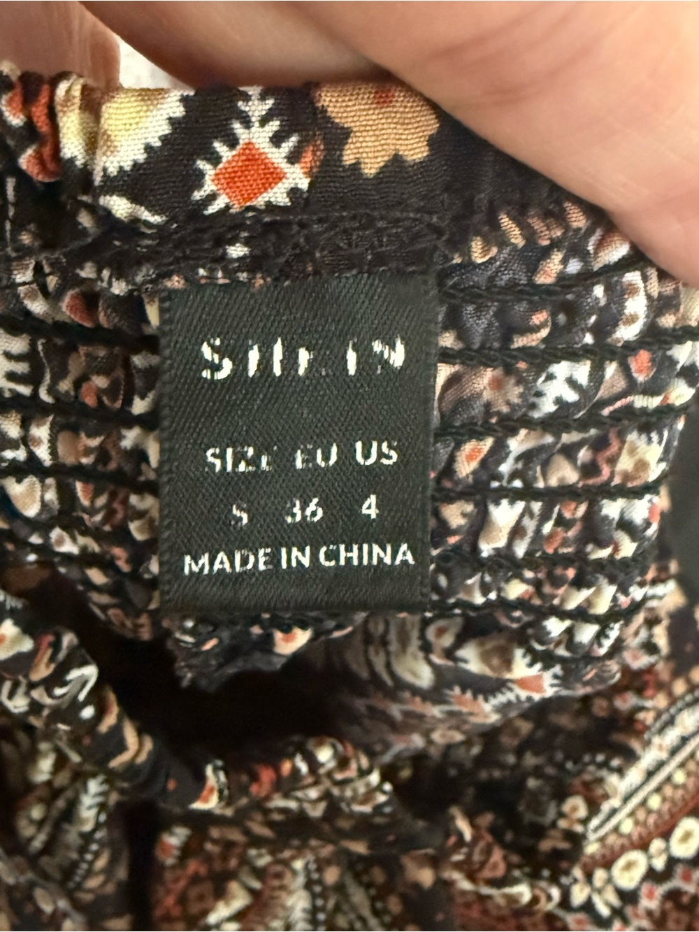 SHEIN Smocked Waist Floral Stripe Women’s Shorts — Black/Brown! Small! - Picture 5 of 5